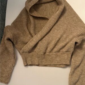 SHEIN Tan Ribbed Women's Sweater